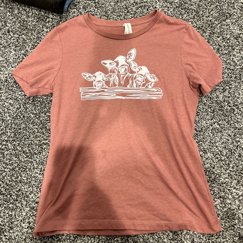 Rust Graphic Tee with Animal Print